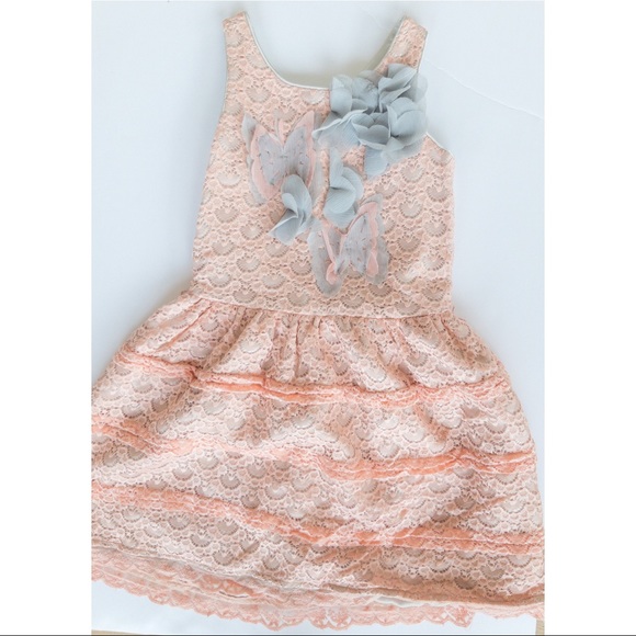 Trish Scully size 4 Peach & Grey dress - Picture 1 of 1